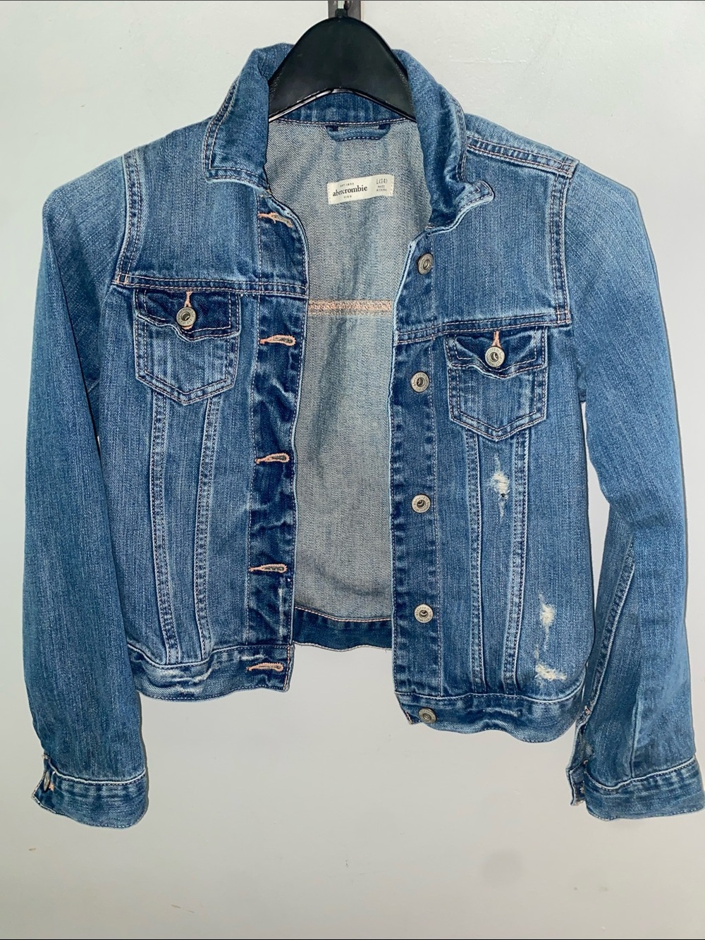 Girls Abercrombie & Fitch Blue Distressed Denim Jackets
